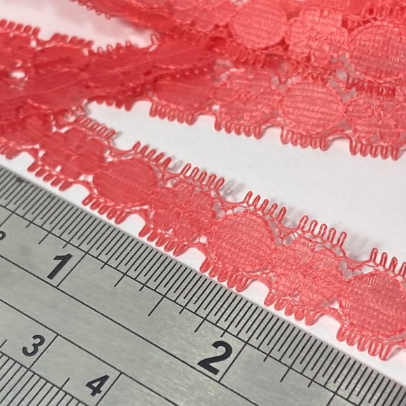 Coral Petite Lace Trim 12 Rolls Offray Crafts Scrapbook Card Making Gift 7/16" - Picture 3 of 14